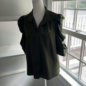 Frame Green Silk Top
